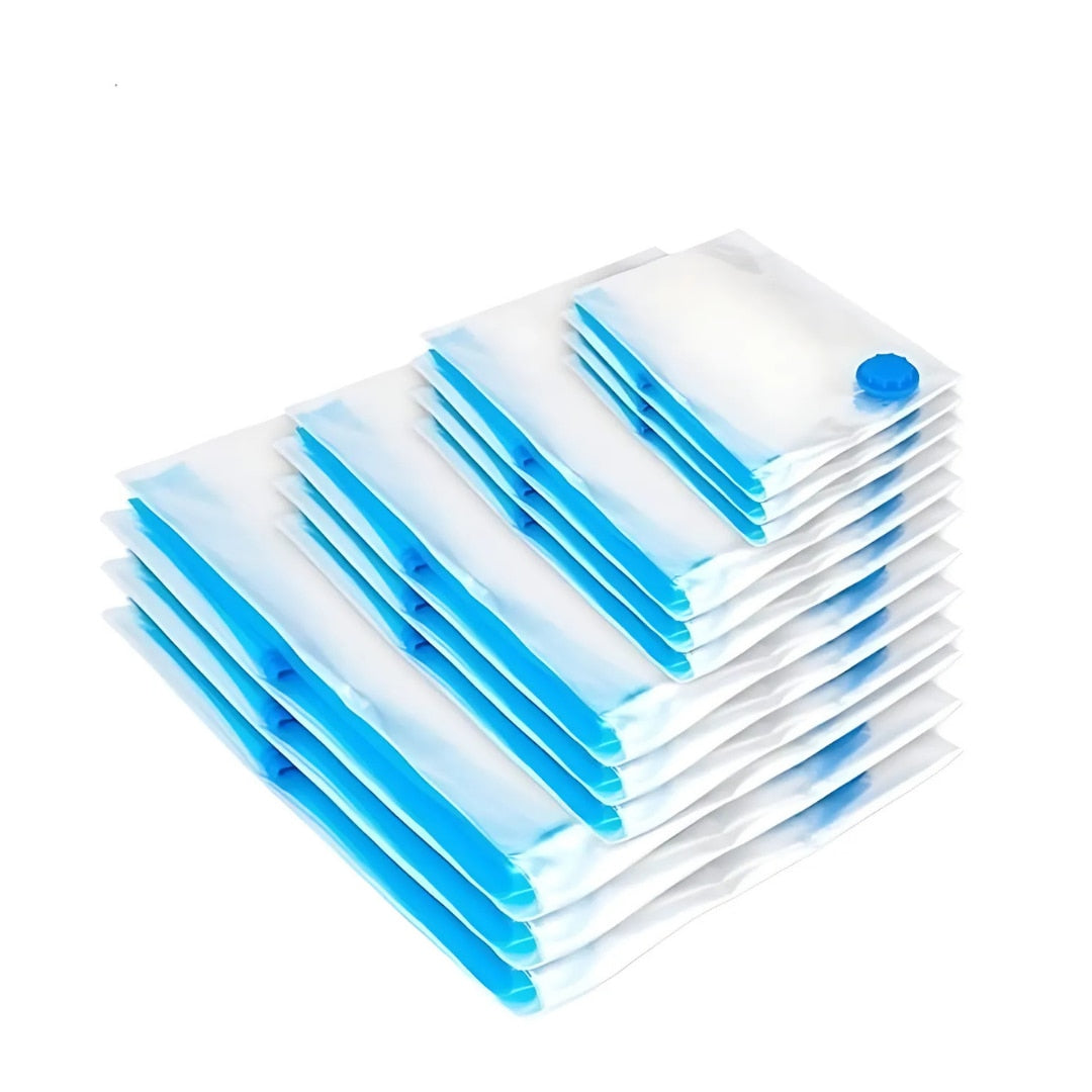 Set 12 saci vidat Macvi® cu compresie prin vacuum, reutilizabili, 40×60 cm, 50×70 cm, 60×80 cm, 80×100 cm