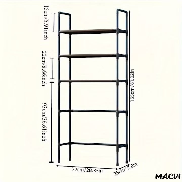Raft modular Macvi® cu 3 polite pentru deasupra masinii de spalat, 72x25x155 cm, suport depozitare spatiu redus