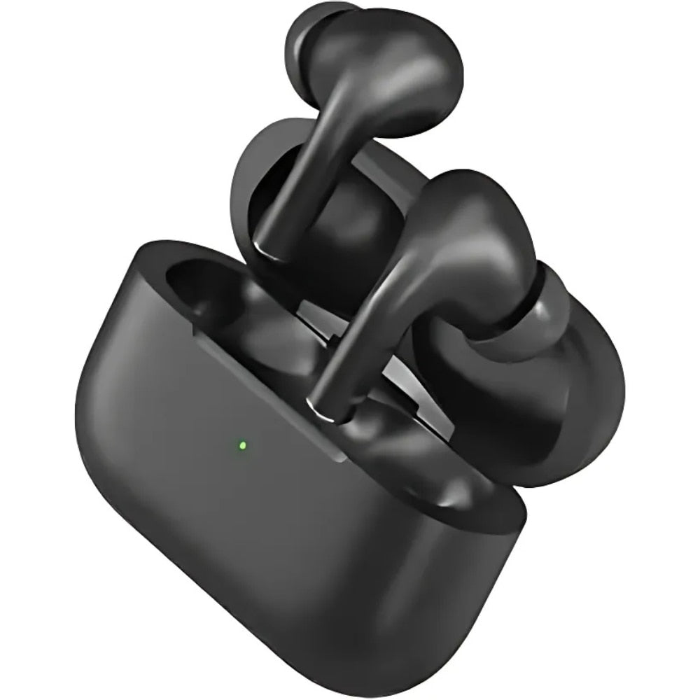Casti wireless 3 Macvi®, compatibile Android/iPhone, HD audio/ voce, dual HD true stereo, performanta, confort, cutie de incarcare portabila, autonomie 24 h, control tactil inteligent, Negru
